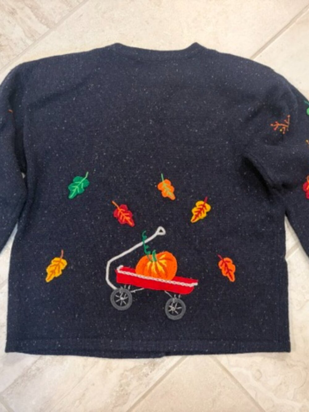 Vintage Design Options Phillip & Jane Gordon Fall Harvest Cardigan Sm Embroidery - Picture 4 of 12